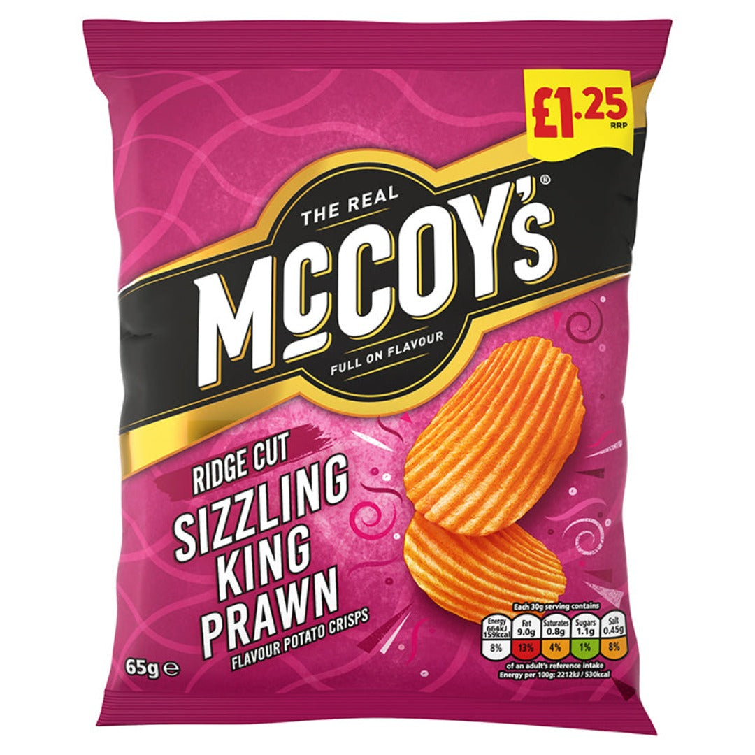 McCoy's Sizzling King Prawn Ridge Cut Potato Crisps