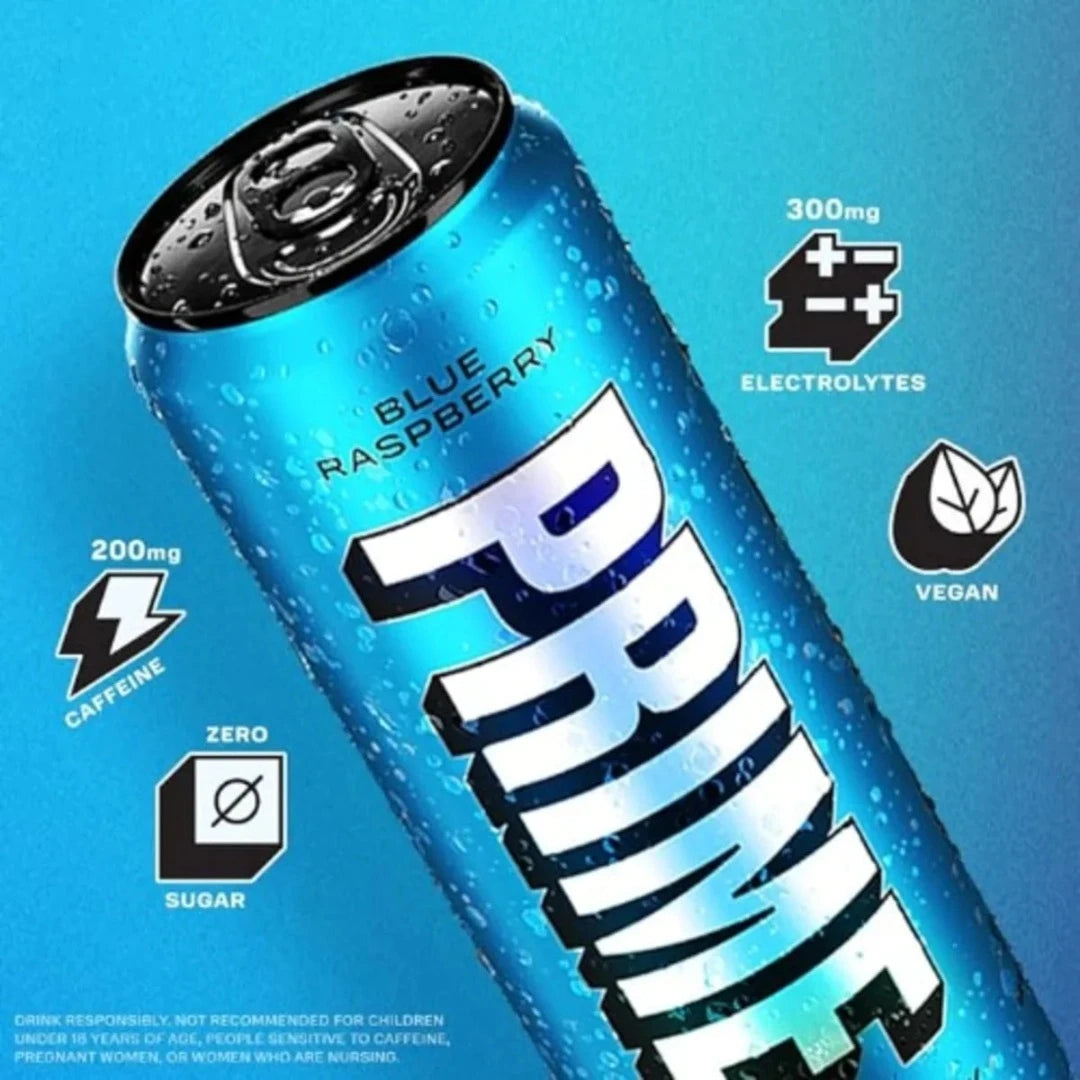 Blue Raspberry Slogan Prime Blue Raspberry Energy Drink 330ml at Best Price in India – Snackstar