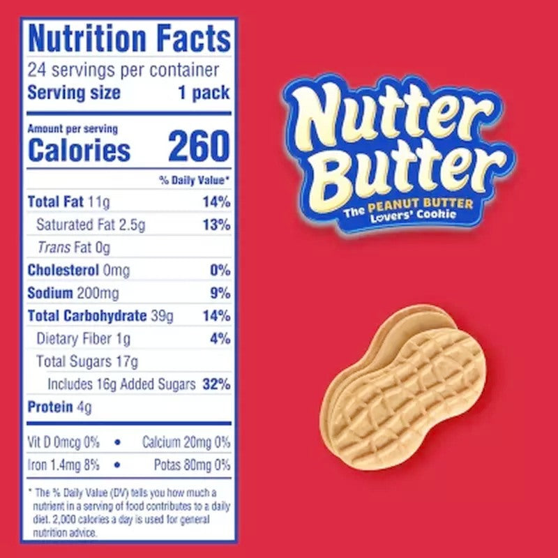 Nabisco Nutter Butter Bites Peanut Butter Sandwich Cookies 56g