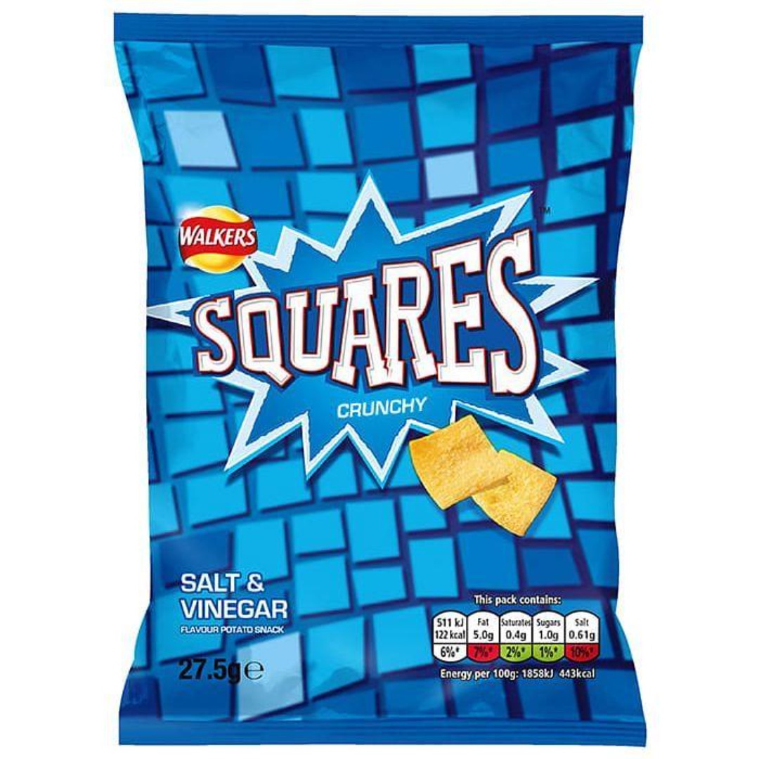 Walkers Squares Salt & Vinegar 27.5g